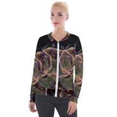 Fractal Geometry Velour Zip Up Jacket by Sparkle