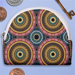 Aztec Multicolor Mandala Horseshoe Style Canvas Pouch by tmsartbazaar