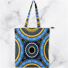 Tribal Zentangle Art Double Zip Up Tote Bag by tmsartbazaar
