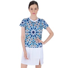 Arabic Geometric Design Pattern  Women s Sports Top by LoolyElzayat