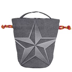 Star Grey Drawstring Bucket Bag by HermanTelo