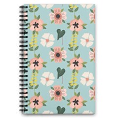 Flower White Blue Pattern Floral 5 5  X 8 5  Notebook by Mariart