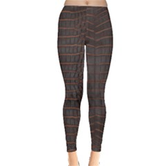 Chestnut Nile Crocodile Skin Leggings  by LoolyElzayat