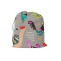Scandinavian Birds Feather Weather Drawstring Pouch (Large) View2