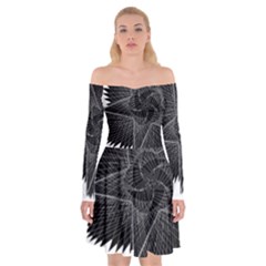 Black Rose Off Shoulder Skater Dress by Sabelacarlos