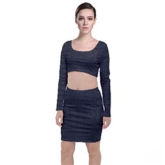 Black Alligator Skin Top And Skirt Sets by LoolyElzayat