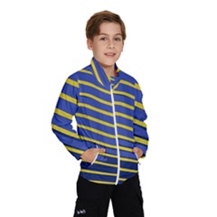 Yellow Blue Stripped Fish Kids  Windbreaker by LoolyElzayat