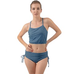 Turquoise Alligator Skin Mini Tank Bikini Set by LoolyElzayat