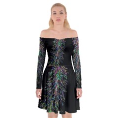 Galaxy Space Off Shoulder Skater Dress by Sabelacarlos