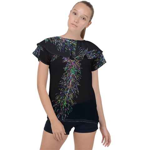 Galaxy Space Ruffle Collar Chiffon Blouse by Sabelacarlos