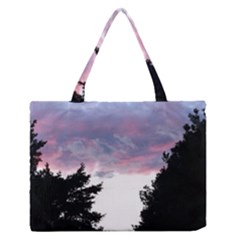 Colorful Overcast, Pink,violet,gray,black Zipper Medium Tote Bag by MartinsMysteriousPhotographerShop