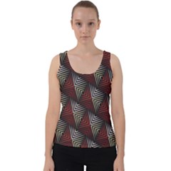 Abstract Zigzag Motif Velvet Tank Top by tmsartbazaar