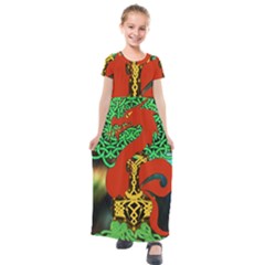 Ragnarok Dragon Monster Kids  Short Sleeve Maxi Dress by HermanTelo