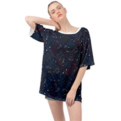 Traditional Tribal Pattern Oversized Chiffon Top by tmsartbazaar