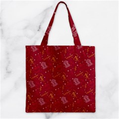 African Folk Tribal Art Zipper Grocery Tote Bag by tmsartbazaar