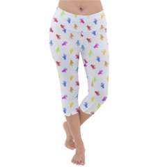 Multicolored Hands Silhouette Motif Design Lightweight Velour Capri Yoga Leggings by dflcprintsclothing