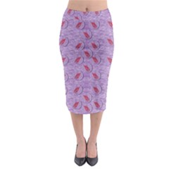 Tropical Flower Forest Of Ornate Colors Midi Pencil Skirt by pepitasart