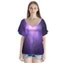 Violet Spark V-Neck Flutter Sleeve Top View1