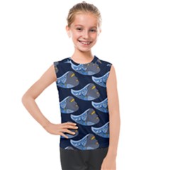 Queen Fish Doodle Art Kids  Mesh Tank Top by tmsartbazaar