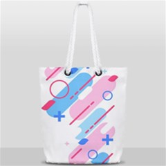 Abstract Geometric Pattern  Full Print Rope Handle Tote (small) by brightlightarts
