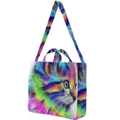 Rainbowcat Square Shoulder Tote Bag by Sparkle