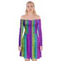 Glitter Strips Off Shoulder Skater Dress View1