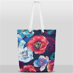 Flowers Pattern Full Print Rope Handle Tote (small) by Sparkle