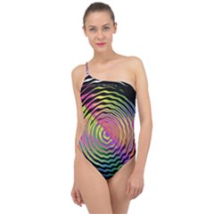 Rainbowwaves Classic One Shoulder Swimsuit by Sparkle
