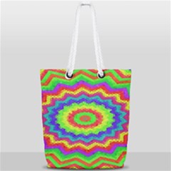 Masaic Colorflower Full Print Rope Handle Tote (small) by Sparkle