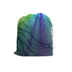 Rainbow Rain Drawstring Pouch (large) by Sparkle