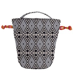 Abstract Boho Style Geometric Drawstring Bucket Bag by tmsartbazaar