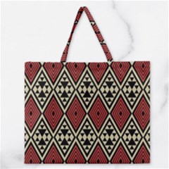 Motif Boho Style Geometric Zipper Large Tote Bag by tmsartbazaar