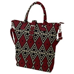 Motif Boho Style Geometric Buckle Top Tote Bag by tmsartbazaar