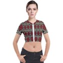 Motif Boho Style Geometric Short Sleeve Cropped Jacket View1