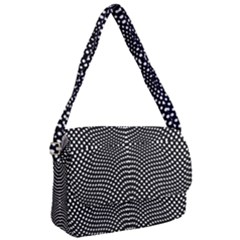 Black And White Geometric Kinetic Pattern Courier Bag by dflcprintsclothing