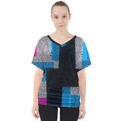 Abstract Tiles V-neck Dolman Drape Top by essentialimage