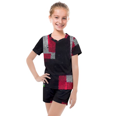 Abstract Tiles Kids  Mesh Tee And Shorts Set by essentialimage
