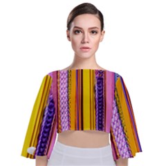 Fashion Belts Tie Back Butterfly Sleeve Chiffon Top by essentialimage
