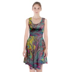 Abstract Marbling Racerback Midi Dress by kaleidomarblingart