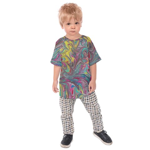 Abstract Marbling Kids  Raglan Tee by kaleidomarblingart
