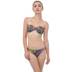 Abstract Marbling Classic Bandeau Bikini Set by kaleidomarblingart