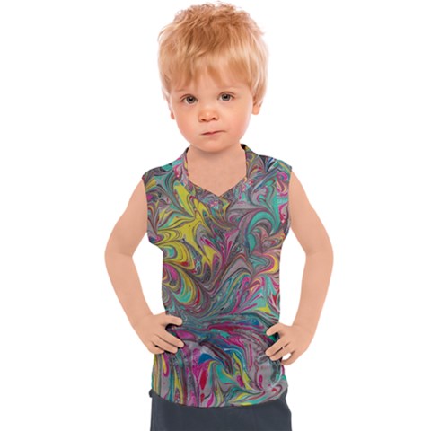 Abstract Marbling Kids  Sport Tank Top by kaleidomarblingart
