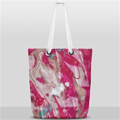 Magenta On Pink Full Print Rope Handle Tote (small) by kaleidomarblingart