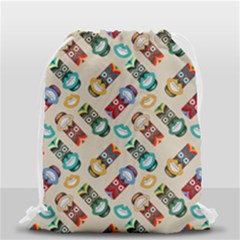 Ethnic Tribal Masks Drawstring Bag (small) by tmsartbazaar