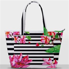 Black And White Stripes Back Pocket Shoulder Bag  by designsbymallika