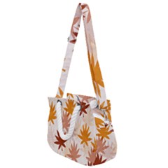 Autumn Leaves Pattern  Rope Handles Shoulder Strap Bag by designsbymallika