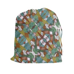 Multicolored Collage Print Pattern Mosaic Drawstring Pouch (2xl) by dflcprintsclothing