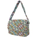 Multicolored Collage Print Pattern Mosaic Courier Bag View2