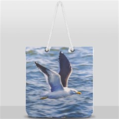 Seagull Flying Over Sea, Montevideo, Uruguay Full Print Rope Handle Tote (large) by dflcprintsclothing