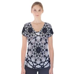 Evil Mandala  Short Sleeve Front Detail Top by MRNStudios